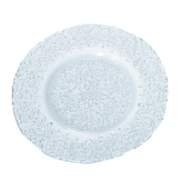 Assiette de présentation en verre de mariage ronde en argent Offre Spéciale faite à la main en gros