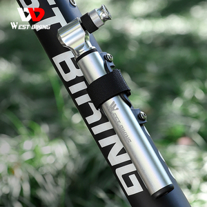 Pompe à vélo portable haute pression WEST BIKING, pompe à air manuelle pour vélo, gonfleur de ballon, mini pompe à vélo manuelle, patch pour pneu de vélo <span class=keywords><strong>VTT</strong></span> - Product Image 4