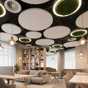 <span class=keywords><strong>Isolation</strong></span> et absorption acoustique du <span class=keywords><strong>plafond</strong></span> en fibre de verre Qinsound, adaptée à une utilisation domestique et commerciale, décoration - Product Image 1