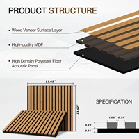 Prix usine mur et plafond Akupanel 60cm carré chêne placage en bois latte MDF PET feutre panneau acoustique insonorisé