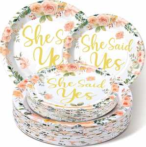 Hot Selling Modern Rustic-Style Disposable Wedding Paper <b>Plates</b> 'Mr Mrs' for Reception & Engagement Parties 9 Inches Bulk Pack" - Product Image 2
