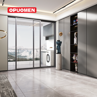 Pintu Geser Kaca Tempered Berwarna Profil Aluminium Bersertifikasi CE RoHS REACH untuk Rumah, Kantor, Hotel, dan Ruangan Dalam