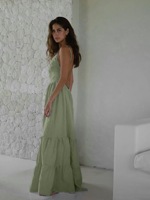 Robe midi sexy dos nu pour femme, coupe ample, style camisole à bretelles, idéale pour le quotidien et les vacances à la plage