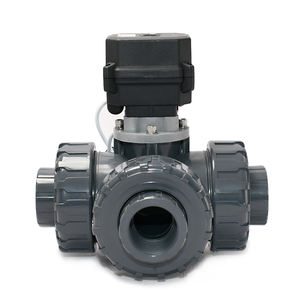 Valvola a Sfera Elettrica in PVC UPVC a <span class=keywords><strong>3</strong></span> Vie CR202 NC 12V 24V DC Motorizzata per Acqua a Prezzo di Fabbrica - Product Image 1