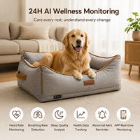 Lit pour chien solide et lavable avec housse amovible, support surélevé, tissu doux, design élégant, module de surveillance intelligent pour la vente en gros