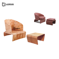 Fauteuil simple de luxe léger et durable avec repose-pieds et dossier solide, design moderne pour appartement et hôtel