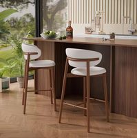 Tabouret de bar nordique, chaise de comptoir rembourrée, moderne, minimaliste, style rétro, luxe léger, pour la maison et la salle à manger