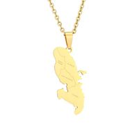 Collier pendentif en acier inoxydable étanche avec carte de la Martinique, bijoux de mode, vente en gros