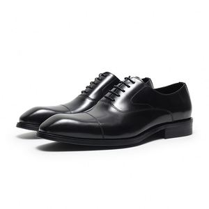 Nuevos Zapatos Formales de Negocios Modernos y a la Moda para Hombre, Zapatos de Cuero Genuino de Primera Calidad con Cordones - Product Image 1