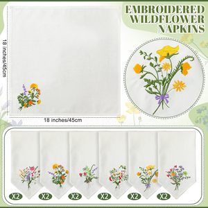 Servilletas de Lino Bordadas de Lujo Personalizadas para Mesa de Comedor o Boda, Elegantes Servilletas de Tela con Diseño Floral, Mantel Individual - Product Image 5