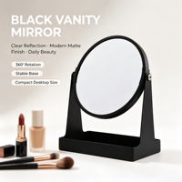 Miroir de Bureau Portable Personnalisé en Métal Blanc Finition Argentée avec Logo Personnalisé Double Face Grossissant 5x 3x pour Cosmétiques – Vente en Gros
