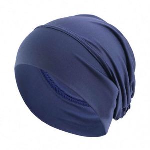 Stretchy Unisex Dome Bottom <b>Head</b> <b>Wrap</b> Turbans Solid Color Elastic Inner Hijab Dome Cap Travel Beach Casual - Product Image 4