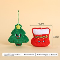 Porte-clés en peluche PVC à thème de Noël, best-seller transfrontalier, cadeau festif, breloque de sac à dos, anneau porte-clés