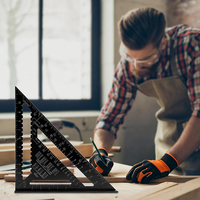 Règle triangulaire en alliage d'aluminium métrique, double échelle, rapporteurs d'angle pour le dessin, outils de mesure pour le travail du bois et la menuiserie