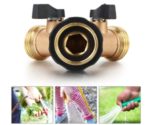 Distribuidor de manguera de 2 vías, distribuidor de irrigación de jardín, convertidor de conector de latón, desviador de tubería de agua de jardín Y tipo - Product Image 4
