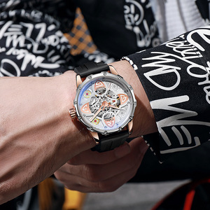 <span class=keywords><strong>Montre</strong></span> Homme Authentique à Succès Mondial, Étanche, Mécanique Automatique, Sportive, Lumineuse, avec Design <span class=keywords><strong>Paul</strong></span> Trèfle à Quatre Feuilles et Cadran Creux - Product Image 5