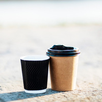 Vasos Desechables para Café Caliente de Papel Kraft de Doble Pared de 8oz, 14oz y 16oz, Ecológicos, Reciclables, con Recubrimiento de PE y Grabado Personalizado