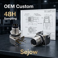 Sejow M8 3Pin 4Pin PCB IP67 Blindado M8X1mm Codificación A Chapado en Oro OEM Personalizado