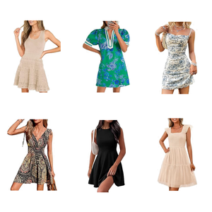 Vestidos Casuales para Mujer, Lote Surtido, Mezcla Aleatoria, Cuello en V, Manga Corta, Estampados Diversos, Mezclas de Algodón, Suministro al por Mayor para Revendedores - Product Image 6