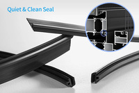 Puertas y Ventanas Modernas Personalizadas de Doble Panel Aislante de Aleación de Aluminio Negro, Ventanas Corredizas Verticales