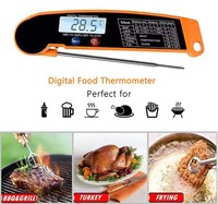 Thermomètre alimentaire numérique portable pliable en plastique à lecture instantanée pour barbecue, viande et cuisson