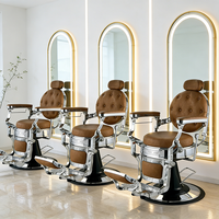 Vente en gros d'usine à bas prix chaise de salon de barbier à structure en métal argenté chaise de coiffure pivotante à pompe hydraulique à vendre