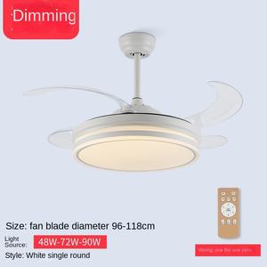 Ventilateurs de plafond Led minimalistes pour chambre à coucher Ventilateur de plafond sans lame en fer acrylique Ventilateur de plafond oscillant à spectre complet avec spots lumineux - Product Image 6