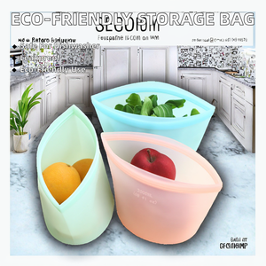 Conjunto de Sacos de Armazenamento de Alimentos Reutilizáveis 100% Silicone, à Prova de Vazamentos, Seguros para Lava-Louças, Ecológicos, Não Tóxicos, Seguros para <span class=keywords><strong>Freezer</strong></span>, Duráveis e em Formato Quadrado - Product Image 2