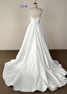 A-ligne en satin sans manches décolleté en coeur <span class=keywords><strong>belle</strong></span> <span class=keywords><strong>robe</strong></span> de mariée pour <span class=keywords><strong>mariage</strong></span> - Product Image 4