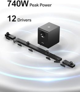 Sistema Home Theater 740W 7.1.4 Dolby <span class=keywords><strong>Atmos</strong></span>: <span class=keywords><strong>Soundbar</strong></span> con 12 Driver, 4 Altoparlanti Up-Firing, Subwoofer Wireless da 8 Pollici e Altoparlanti Surround Posteriori. - Product Image 3