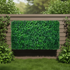 Panneaux muraux artificiels en buis 24x16 pouces, en plastique protégé contre les UV, pour décoration de jardin et de cour, couverture de clôture murale verte, style moderne - Product Image 2
