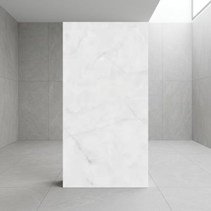 Azulejos de Porcelana con Aspecto de Mármol Gris Rio Brillante de 60x120cm, Piso Cerámico de Diseño para Interiores de Lujo - Product Image 1