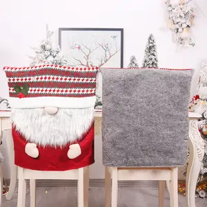 Wholesale Forester Pattern Felt Chair Cover Christmas Decorative Knitted Christmas Chair Back Cover