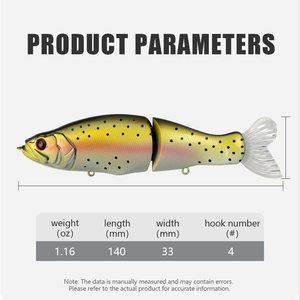 Señuelo de Pesca LUSHAZER Articulado Swimbait Wobbler Hundido 33g Isca Artificial Cebo de Natación para Lobina y Trucha - Product Image 2