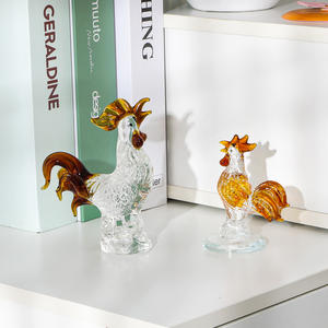 Figura de Gallo de Vidrio Soplado, Coleccionable, Arte de Granja, Pintado a Mano, Miniatura de Gallina de Cristal, Decoración - Product Image 4