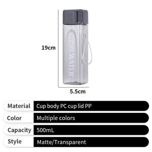 High Quality <b>Large</b>-capacity Wear-resistant Leak-proof Transparent square Plastic Bottle <b>Cup</b> for Water - Product Image 4