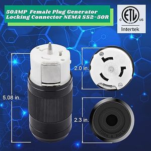 SS2-50 औद्योगिक ग्रेड 50 एम्प 125/250 वोल्ट लॉकिंग नेमा SS2-50 रिसेप्कल एब्स जलरोधी बिजली प्लग हम - Product Image 2