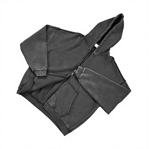 Sudaderas con Capucha para Hombre, de Alta Calidad, con Logotipo Personalizado, de Algodón Grueso, de Felpa, Tallas Grandes, Sudadera con Capucha Lavada al Ácido - Product Image 6