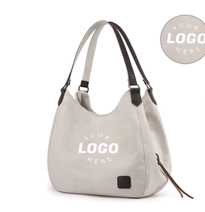 Eco-friendly <b>canvas</b> women's single-shoulder tote <b>bag</b> with custom logo, <b>large</b> capacity, ideal for shopping - Product Image 1