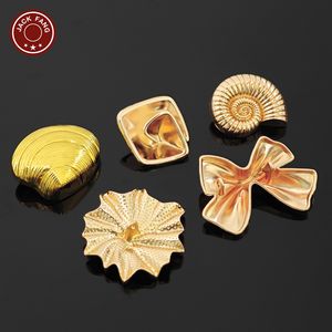 Botones Metálicos con Vástago, Formas Irregulares Personalizadas, Logotipo Grabado, Botones para Ropa con Diseño Oceánico, Accesorios para Prendas - Product Image 4