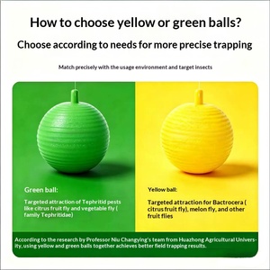 Outdoor Hanging Yellow Sticky Ball Trap Fruit Fly Insect Catcher Garden <b>Pest</b> <b>Control</b> Strong Adhesive - Product Image 2