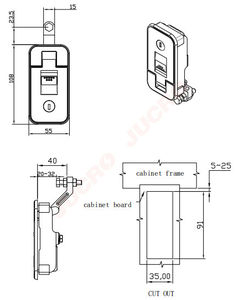 108mm DL718-4C Waterproof Plane Trigger Lock <strong>Electrical</strong> <strong>Panel</strong> Lock Swing Handle <strong>Latch</strong> - Product Image 2