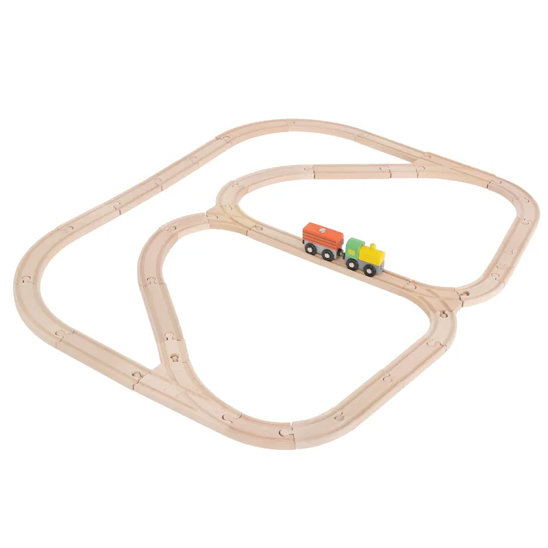 नई शैली गर्म बिक्री शैक्षिक खिलौने लकड़ी ट्रेन ट्रैक सेट लकड़ी के खिलौने ट्रेन कार सेट लकड़ी ट्रेन ट्रैक खिलौने सेट