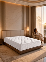 Matelas hybride hôtelier transfrontalier Spring, mousse à mémoire de forme ultra-douce, ressorts ensachés, surmatelas de 26 cm d'épaisseur, roulé, moderne