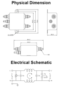 Yanbixin sản xuất AC/DC lọc EMI Single phase Lọc 150Khz-30MHz tần số 20A Bộ Lọc Điện - Product Image 6