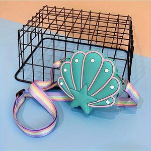 Sac en silicone SILIKOLOVE, motif coquillage mignon de dessin animé, sac à bandoulière, porte-monnaie, sac décoratif tendance pour cadeau d'Halloween ou de Noël - Product Image 2