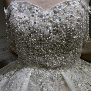 Perles lourdes Perles Robe <span class=keywords><strong>De</strong></span> Bal <span class=keywords><strong>De</strong></span> Luxe Robes <span class=keywords><strong>De</strong></span> Mariée Robe <span class=keywords><strong>De</strong></span> Mariée Princesse Fluffy Paillettes Robes <span class=keywords><strong>De</strong></span> Mariée Lsmu83 - Product Image 4