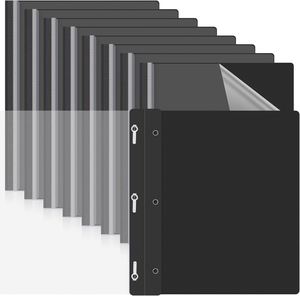 Factory Wholesale <b>A4</b> Size Filing Products Clear <b>File</b> Report Covers 3 Prongs <b>A4</b> Black PP Plastic <b>File</b> Folder for Office - Product Image 1