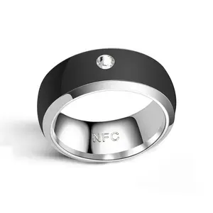 Nuevo anillo inteligente NFC para teléfono móvil, anillo NFC de aceite de gota de diamante a la moda, joyería de acero de titanio, anillo de tecnología portátil