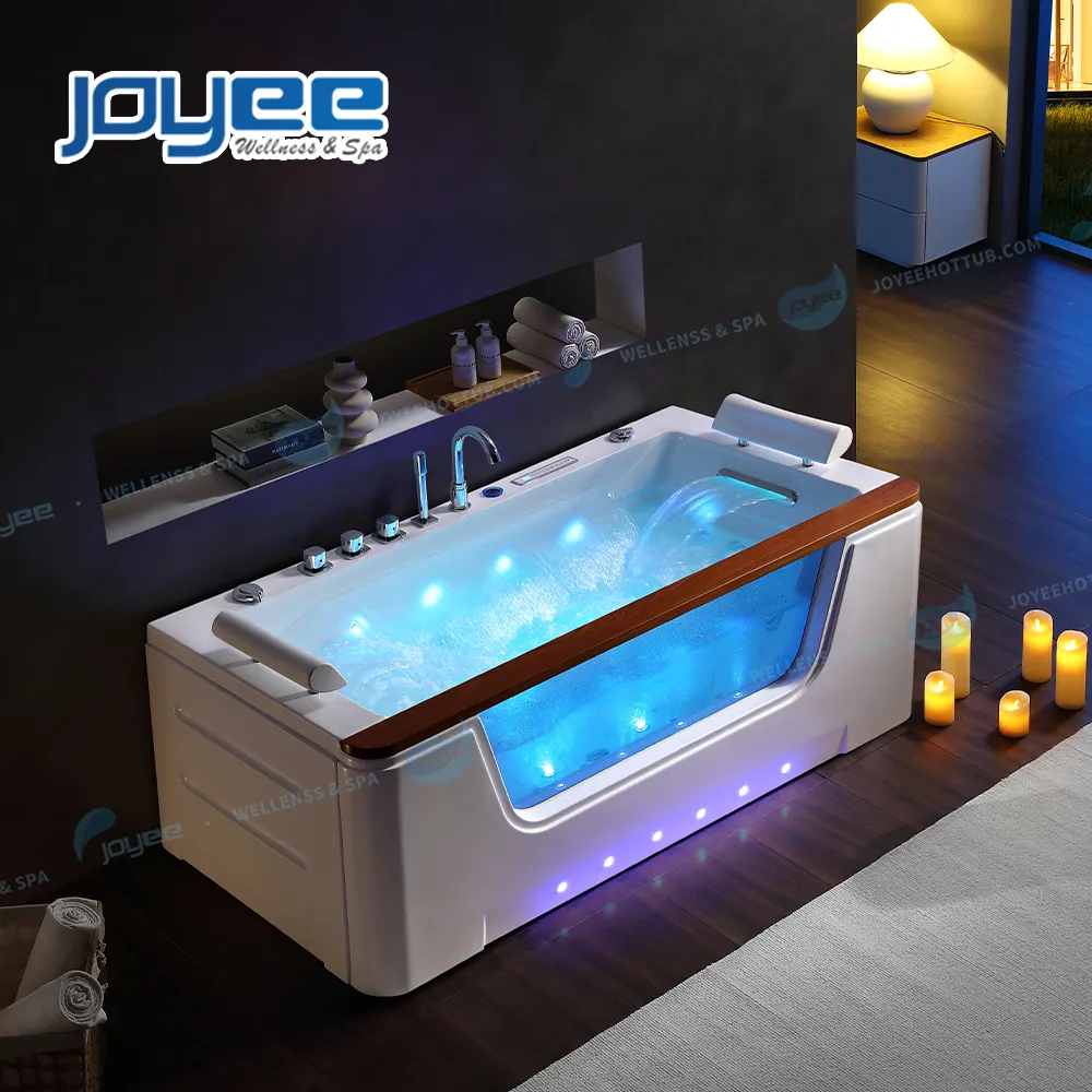 JOYEE coin de massage baignoire acrylique multifonctionnelle 1-2 personnes fenêtre en verre contrôle intelligent bulle jakuzi baignoire moderne